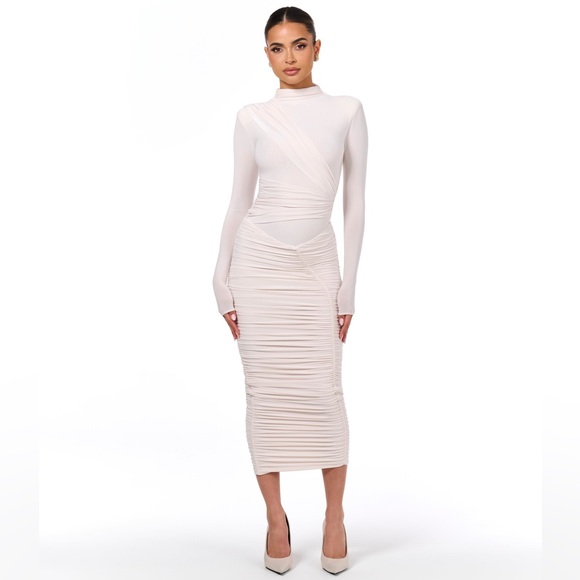 knee length dresses for ladies NW Sculpt Tank Midi Dress  Naked Wardrobe